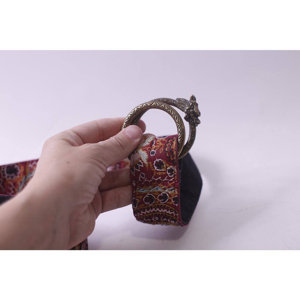 Embroidered, Floral, Waist Belt, Ouroboros Buckle, Dragon, Snake ~ 250809-WH 447 - Picture 2 of 3